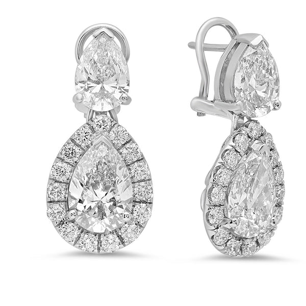 Customized Dangling Diamond Pear Shaped Earring
