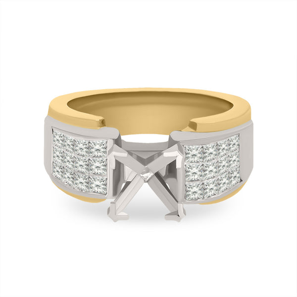DPEG0026 Yellow Gold Engagement Ring Wide Band