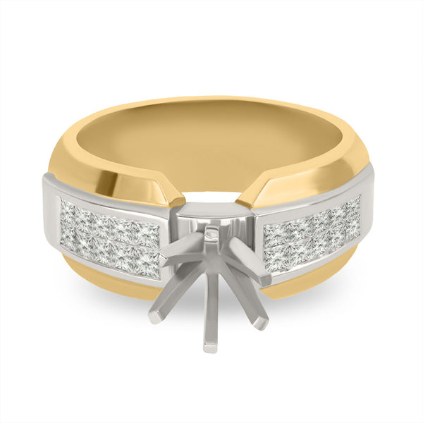 DPEG0027 Wide Band Engagement Ring in 2-Tone