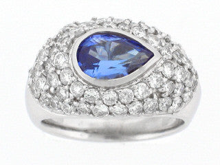 DPGR0014 Pear Shaped Tanzanite Center Stone with Diamonds