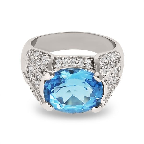 DPGR0015 4.0CT Blue Topaz Oval Center Stone