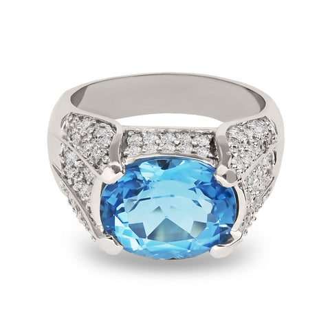 DPGR0015 4.0CT Blue Topaz Oval Center Stone