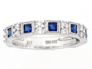 DPGR0020 Eternity Gemstone Band with Sapphire and Diamond Stones