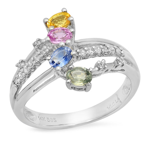 DPGR0021 4-Stone Colored Sapphire Ring