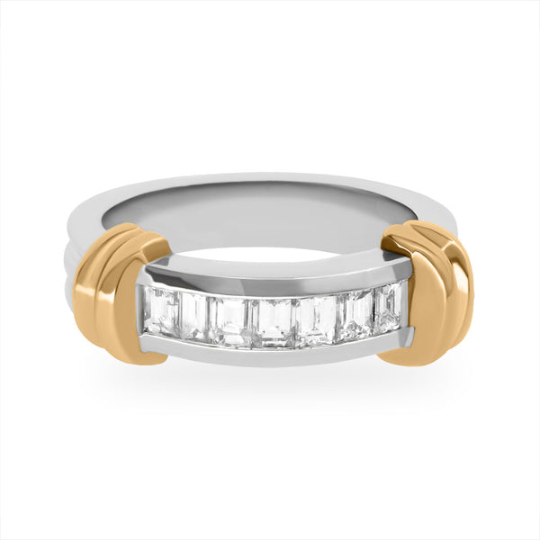DPWB0009 2-Tone Baguette Diamonds Woman's Band