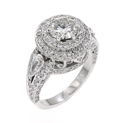 Customized Double Halo Engagement Ring