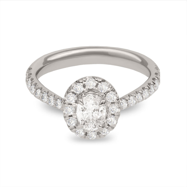 LBEG0018 Oval Center Stone in an Oval Halo Engagement Ring