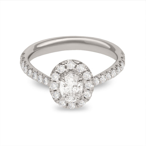 LBEG0018 Oval Center Stone in an Oval Halo Engagement Ring