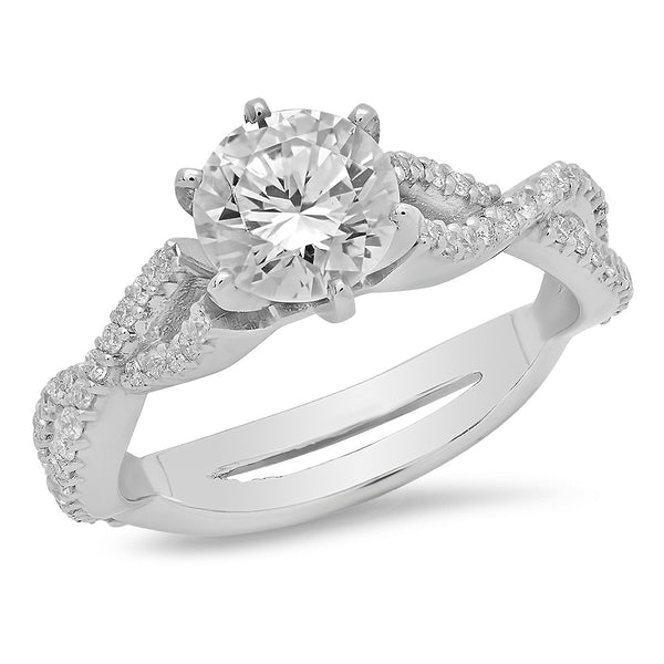 LBEG0035 Infinity Twisted 6-Prong Engagement Ring