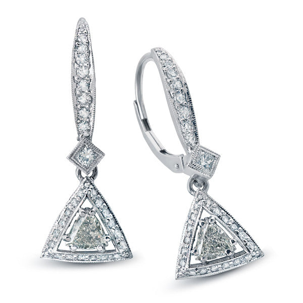 LBER0001 Triangular Earrings Set in Pave