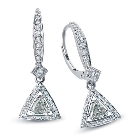 LBER0001 Triangular Earrings Set in Pave