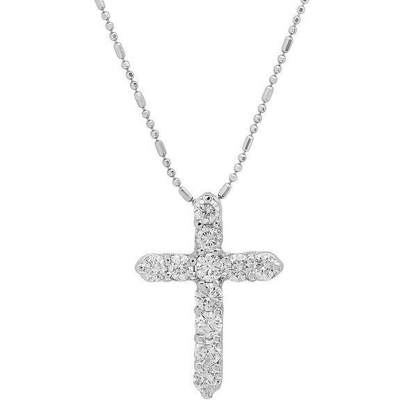 LBPD0002 Cross Pendant with Chain and Round Brilliant Diamonds
