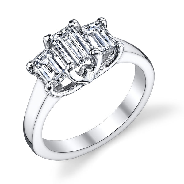 LBWB0042 Band Three-Stone Setting with Emerald Diamonds