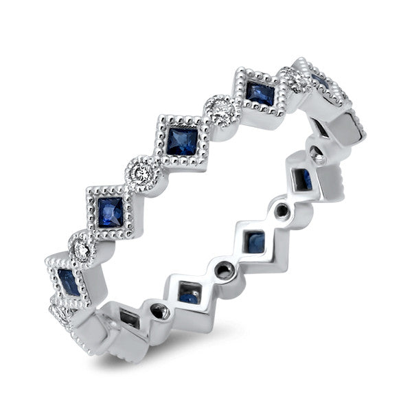 LBWB0054 Stackable Eternity Band with Princess Sapphire
