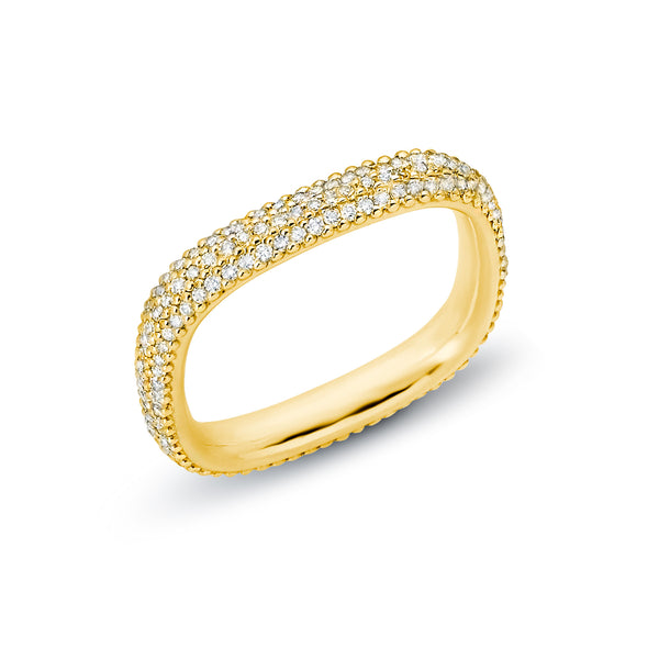LBWB0009 Eternity Band Cushion Shaped 3-row Stones