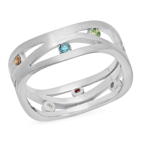 LBWB0049 Eternity Band with Colored Diamond Stones