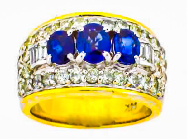 LBGR0003 Three-stone Oval Sapphire Center Stones