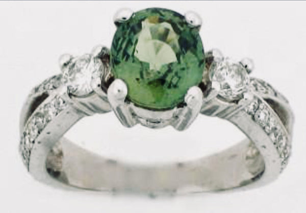 LBGR0013 Oval Green Sapphire Center Stones
