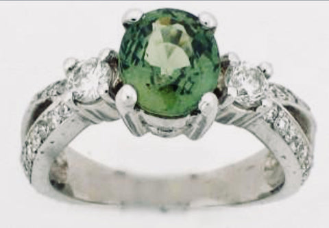 LBGR0013 Oval Green Sapphire Center Stones