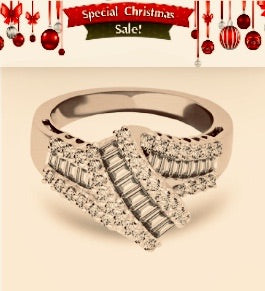 DPRG0014 Swirl Woman's Ring with Baguette and Round Diamonds